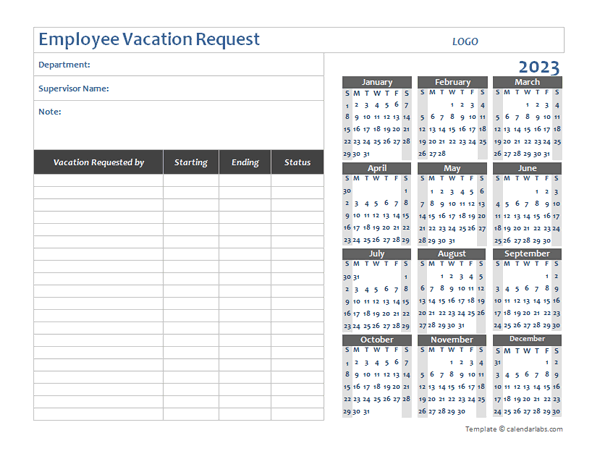2023 Vacation Request Form Printable Forms Free Online