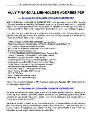 Ally Financial Insurance Address