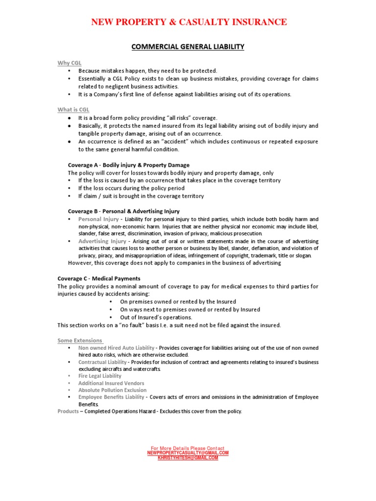 Commercial General Liability Pdf Insurance Defamation Commercial General Liability Pdf Insurance Defamation