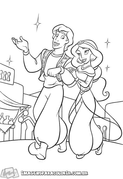 Desenho Aladdin E Jasmine Para Colorir Desenho Aladdin E Jasmine Para Colorir