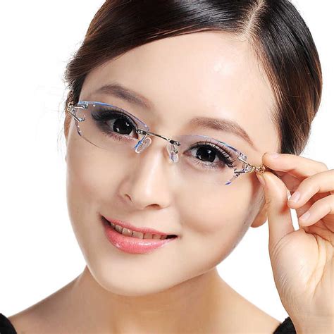 Fashion Rimless Glasses Women Anti Blue Light Optical Glasses Fashion Rimless Glasses Women Anti Blue Light Optical Glasses