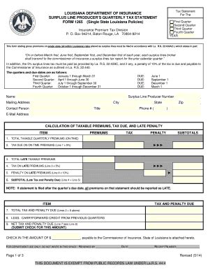 Form 1265 Louisiana Department Of Insurance Ldi La Fill Out And Sign Form 1265 Louisiana Department Of Insurance Ldi La Fill Out And Sign