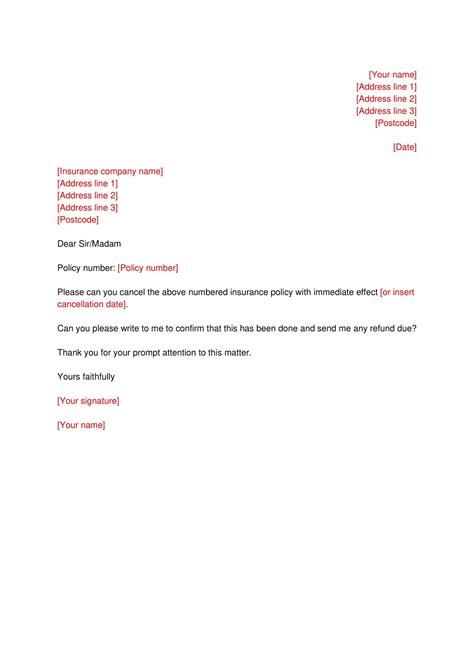 Free Printable Insurance Cancellation Letter Templates Pdf Word Free Printable Insurance Cancellation Letter Templates Pdf Word