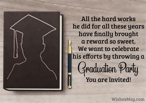 Graduation Party Invitation Messages And Wording Ideas Sweet Love