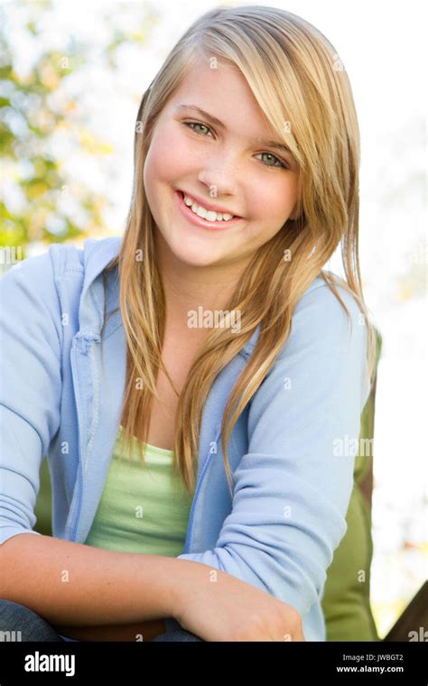 Happy Young Teen Girl Outside In The Backyard Stock Photo Alamy Happy Young Teen Girl Outside In The Backyard Stock Photo Alamy