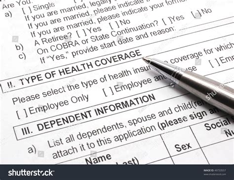 Health Insurance Application Form With Pen Stock Photo Image Of Blue Health Insurance Application Form With Pen Stock Photo Image Of Blue