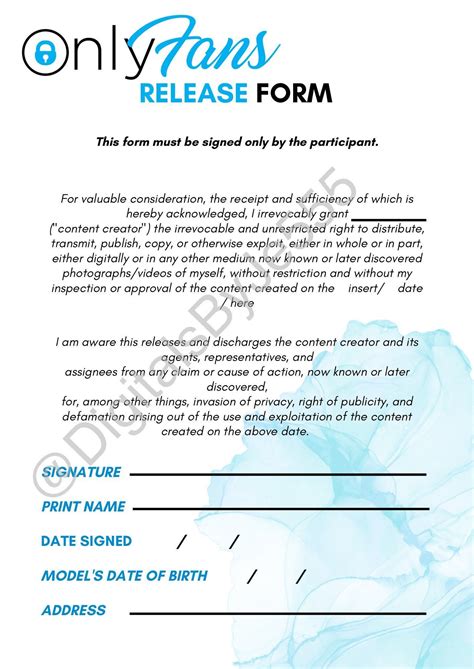 Onlyfans Release Form Template Printable Templates Onlyfans Release Form Template Printable Templates