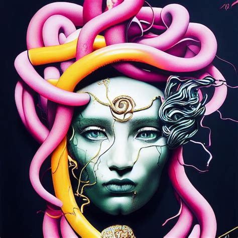 Premium Photo Medusa Portrait Woman With Snakes On Her Head