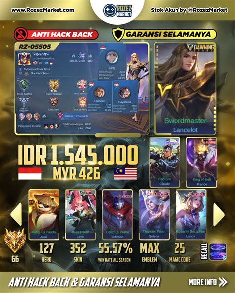 Rozezmarket Com Jual Beli Stok Akun Mlbb Garansi Selamanya